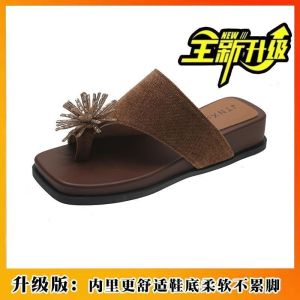 [Free Shipping] College-Style Dormitory Height-Enhancing Design Fashionable Layered Half-Slippers 2026 Summer Casual One-Strap Sandals For Women