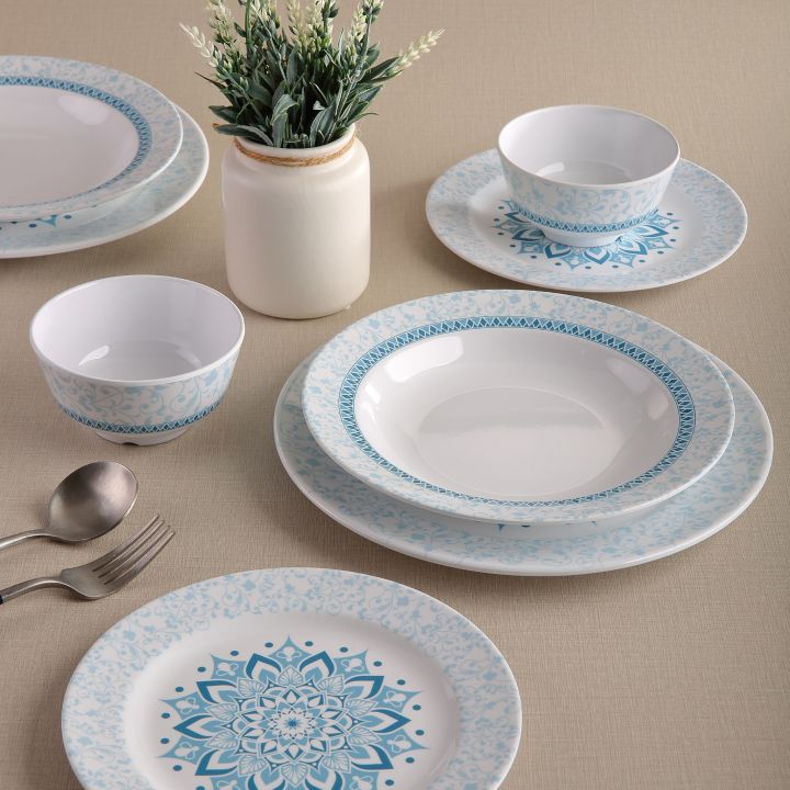 The Plate Story 16 Pcs Raya Collection Dining Set Rim Round