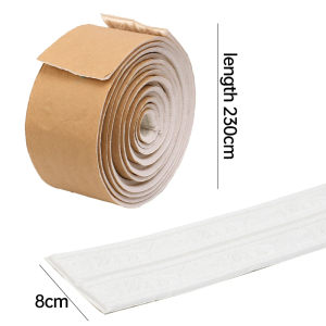 สติกเกอร์ตกแต่งผนัง3D ลายบัวมีกาวในตัวขนาด230X8ซม. วอลเปเปอร์แผ่นไม้อัดกันน้ำปองกันโดยทำให้หนาขึ้นการชนกัน