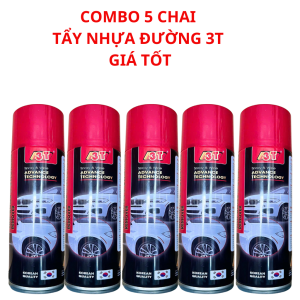 Combo 5 Chai Tẩy Nhựa Đường 3T 450ml Tẩy Vết Băng Keo Đề Can Và Các Vết Bẩn Cứng Đầu Trên Xe Máy Ô Tô