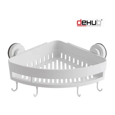 Dehub Suction Cup Corner Shelf Shower Caddy With Hook White 1 Pcs