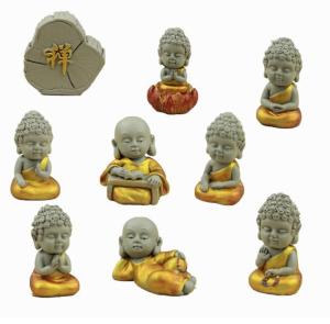 Bộ 9 tượng phật may mắn đem lại bình an tài lộc trong nhà Maitoshi thích hợp để trên bàn làm việc xe ô tô kệ trưng bày giúp không gian thêm phần sinh động