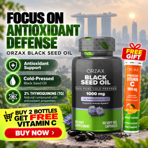 Black Seed Oil 1000 mg Organic Cold Pressed Capsules Hair Skin Joints Rich in Omega 3 6 9 Gluten-Free 60 or 90 Soft Gels Capsules ORZAX