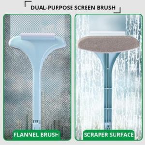 Double Winner New Design Multifunctional Window Cleaning Squeegee Brush Extendable Mesh Screen Cleaner-KC76