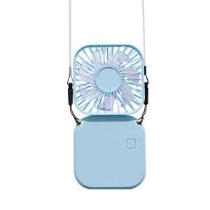 Mini Kawaii Doughnut T11 Bladeless Strong Wind Waist and Hanging Neck Fan USB Rechargeable Desk Fan for Indoor and Outdoor