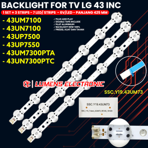 BACKLIGHT TV LED LG 43 INC 43UN7100 43UM7100 43UM7300 43UP7500 43UP7550 43UM7300PTA 43UN7300PTC 7K
