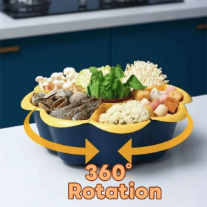 LINSBAYWU 7/9 Grid Hot Pot Vegetable Platter Detachable Divided Food Preparation Plate Vegetable Drain Basket Plastic Snack Serving Tray Fruit