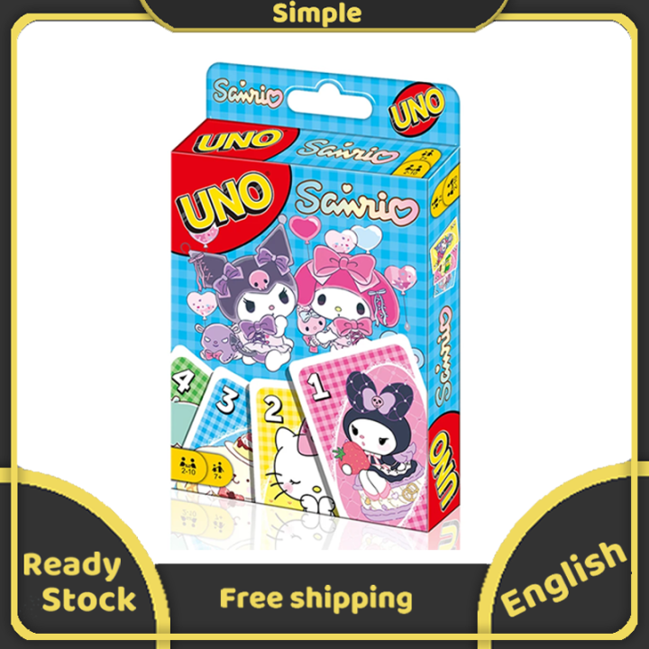 Sanrio UNO Card Game 112 Cards Family Party Gift Game English Verison