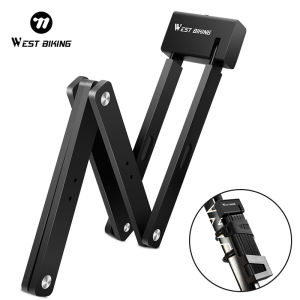 WEST BIKING Foldable Bike Lock Anti-theft Steel Chain Bicycle Lock For Bicycle E Bike Motorbike Scooter Lock