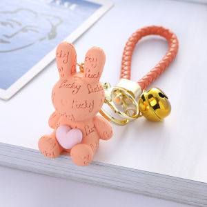 Móc khóa thỏ lucky may mắn trái tim siêu dễ thương treo balo túi xách thời trang Hàn Quốc