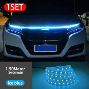 Led Car Hood Light Strips Auto Modified Front Headlight Colorful Decorative Lamp 12V Car Daytime Running Lights