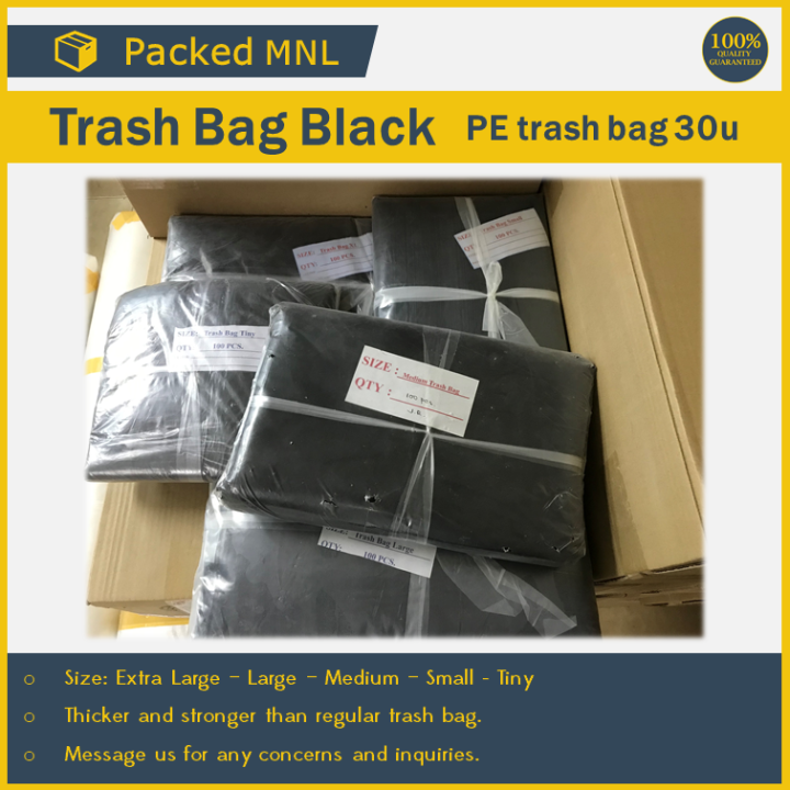 [High Quality Big Size] Low Density Polyethylene Trash Bag Black  100pcs Packed Manila Lazada PH