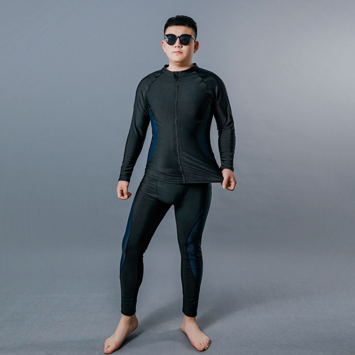 2XL 9XL New UV Protect Surfing Suit Rash Guard Men Swimwear Plus Size Swimsuit Men Long Sleeve Rashguard Surf Shirt For Swimming Wear with Zip at front Lazada