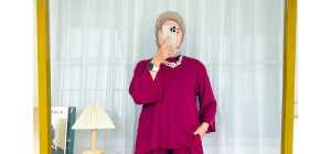 Setelan Knit Oneset Wanita Dewasa Jumbo Terbaru Kekinian Viral 2023 Muslim Stelann Korean style