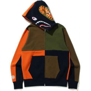 Thương hiệu thời trang Nhật Bản bape Áo hoodie hình đầu cá mập dành cho nam 3D Áo hoodie thể thao có khóa kéo in kỹ thuật số