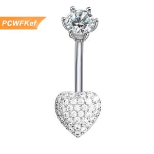 【PCWFKef】 แฟชั่นประกาย zircon ท้องกระดุมแหวนผีเสื้อหัวใจสะดือเจาะแหวนสำหรับผู้หญิงเครื่องประดับร่างกาย