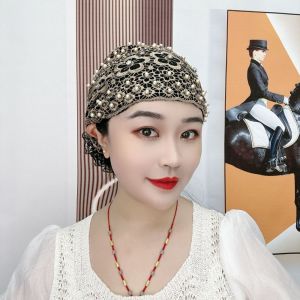 WININ Flowers Baotou Hat Lace Embroidery Prayer Hat Fashion Summer Muslim Cap Women