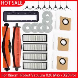 For Xiaomi Robot Vacuum X20 Max / D109GL Parts Accessories Main Brush Side Brush Hepa Filter Mop Cloth Dust Bag Replacement