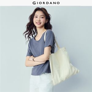 GIORDANO Women T-Shirt Pure Cotton 100% Cotton T-Shirt Casual Stylish Trendy Elegant Comfortable Fashion Classic 13326223