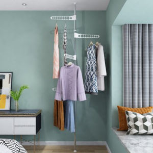 Floor drying racks with clothes drying balcony indoor clothes drying pole and telescopic pole
