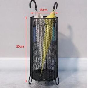 Isidoro Rustproof Round Umbrella Storage Stand Large Capacity Waterproof Mesh for Household Hallway Office