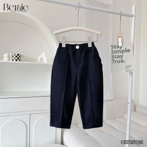 Quần âu dài âu mí gân nổi màu xanh than cho bé trai phong cách thanh lịch 9 tới 25kg BERNIE H0726Q13