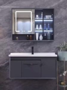 Oak Bathroom Cabinet Ceramic Integrated Bathroom Sink Toilet Cabinet Inligent And Simple