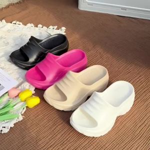 [Free Shipping] High-heeled Eva slippers 2025 new summer outdoor thick-soled height-increasing slip-on slippers non-slip wear-resistant breathable sandals