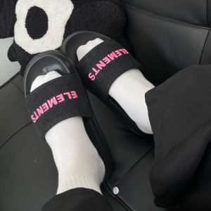 Dép quai ngang Elements vải jean đế bằng nam nữ Đế cao 4cm êm chân