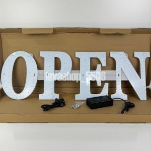ป้ายไฟ LED พรีเมียม รูปป้าย OPEN ประหยัดไฟ ปลั๊ก 3 พิน สำหรับตกแต่งร้านค้า