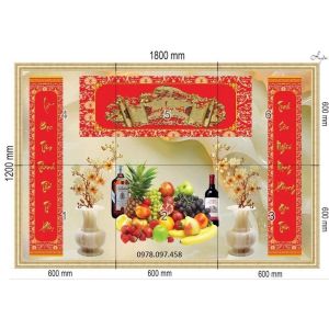 Phòng thờ gia tiên - gạch tranh 3D