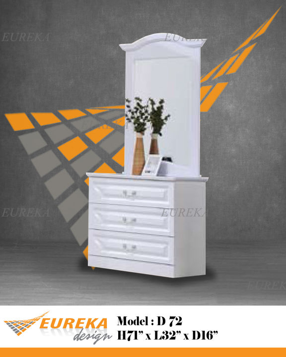 EUREKA Korean Style Dressing Table (Deliver & Installation Within Klang  Valley) Standard Dresser Design Wood Material Dresser Klang Valley Delivery  3 Drawers Dresser - Lazada | Lazada