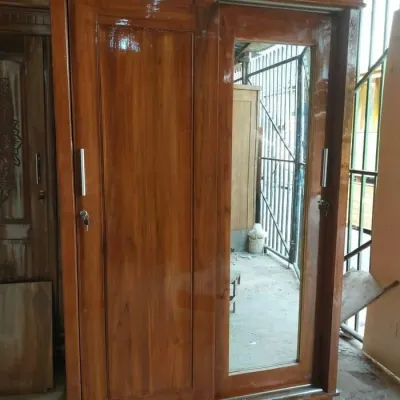 lemari pakaian kayu jati pintu 2 sliding door
