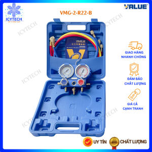 Đồng hồ đôi nạp gas đo áp suất khí lạnh VALUE R22-R410 (Chính hãng full hộp dây)  chuyên điều hòa ngành lạnh - ICYTECH