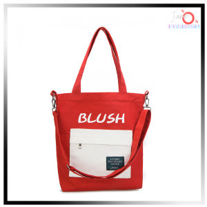 Tas Selempang Kanvas Warna Wanita Remaja Sekolah Woman Tote Canvas Bag JOFTC32