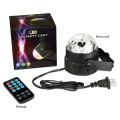 【Free Shipping】Mini Remote RGB LED Crystal Magic Rotating Ball Stage Lights Sound Activated Disco Light Music Christmas KTV Party EU. 
