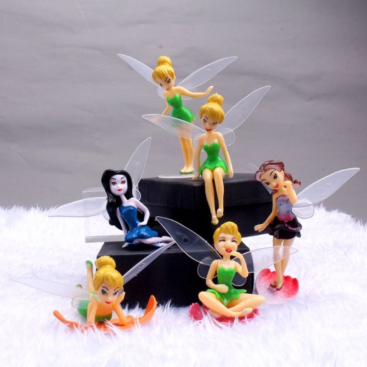 6PCS Tinkerbell Tinker Bell Fairy Girl Doll Figure Cake Topper