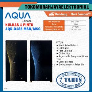 Kulkas Aqua 1 Pintu 145 liter Big Freezer AQR-D185 MSG/MSB Garansi Resmi  By TMJ