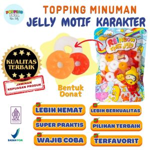 Jelly Motif Karakter Topping Minuman - Jelly Bentuk Donat Cocok Untuk Semua Minuman | Popping Boba Meletus Pecah Dimulut Nata Jelly