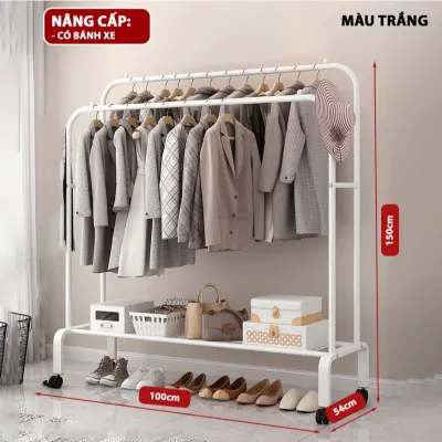 Kệ Treo Quần Áo Bằng Sắt - Giá Treo Quần Áo Kim Loại Chắc Chắn Tiện Lợi 2G-1T