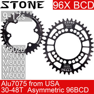 Stone Chainring Asymmetric 96 BCD Round Oval for M6000 M7000 M8000 M9000 M9020 M5100 MTB Bike Chain Wheel 30t 34 36 38 40 42 44 46T 48T 96bcd 12 Speed deore