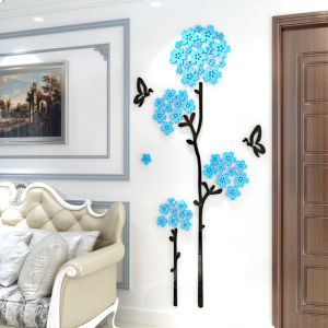 Hydrangea Romantic Living Room Wall Decoration TV Background Wall Sticker 3D Acrylic Three-Dimensional Sticker Self-Adhesive Warm Wall Sticker