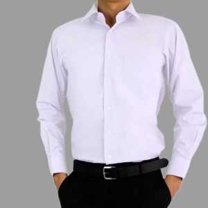 (TERMURAH) KEMEJA POLOS PRIA LENGAN PANJANG HITAM PUTIH