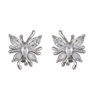 Rhinestones Studded Butterfly Earphone Decoration Coppers Material Quick Release Fastener for Students and Enthusiasts