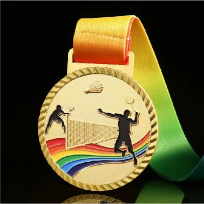 Heavy Premium Rainbow Metal Besi Murah Sukan Football Bowling Pickleball Selolah Pingat Sport Competition Gift Hadiah 奖牌