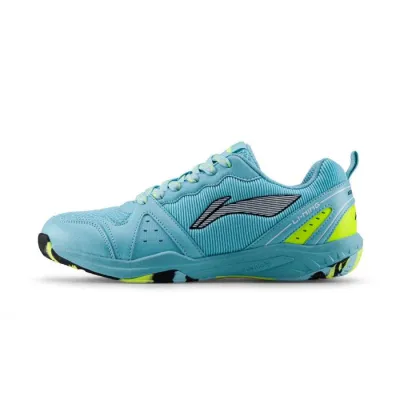New Lining Badminton Shoes Aero Flow AYTV075 Free Kaos Kaki (Sepatu Badminton) - Black/Lime/Fushia 41