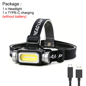 ASAFEE T171 COB LED Headlamp Tri-Color Light Type-C Rechargeable 90 Degree Tilt Waterproof Headlight for Outdoor Camping/Working/Fishing