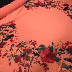 Vải Voan Cam Ina Hoa Khổ 1m5 - Chất Mỏng Rũ Mềm Giãn Nhẹ 2 Chiều Cần Lót - May Áo Dài Áo Kiểu Váy Đầm