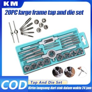 Hand Tap and Die 12/20 Pcs Set Alat Snai Dan Tap Ulir Dart Mur Baut M3-M12 Tap Die Tapping Pembuat Ulir Drat Luar Baut Dan Dalam Set