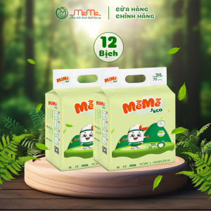 Combo 12 Bịch Tã Bỉm Dán/ Quần Mễ Mễ ECO Dán/Quần Size S96/M90/L80/XL84/2XL70/3XL70 Miếng Siêu Mỏng Siêu Tiết Kiệm
